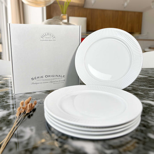 Coffret de 4 assiettes plates Plissé *