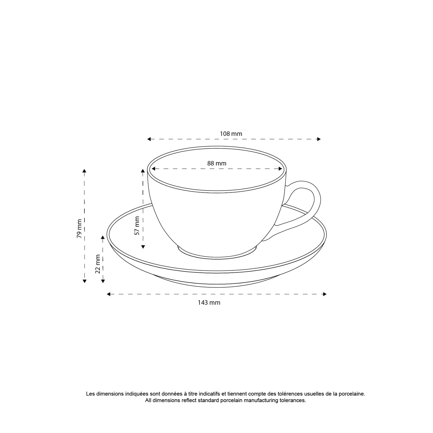Paire Tasse à thé Louna Cécil *