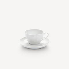 Tasse thé et soucoupe en porcelaine Plissé - par 2