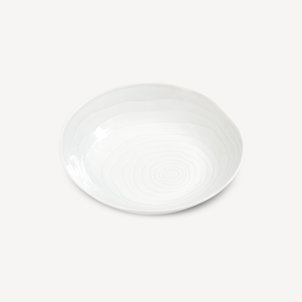 Assiette creuse en porcelaine design Teck - par 2