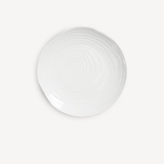 Assiette plate en porcelaine design Teck